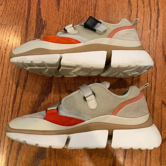 Chloe Sonnie Low Top Women's Sneaker | Tan Orange | Size EU 39/US 9 - Picture 5 of 14